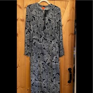 Navy with white paisley dress